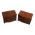 Lane Mid Century Brutalist Pueblo Cabinet Nightstands - A Pair For Sale