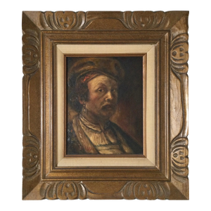 Oil on Canvas Portrait of a Medieval Man Signed Costello