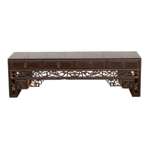Antique Brown & Gilt Chinese Kang Table