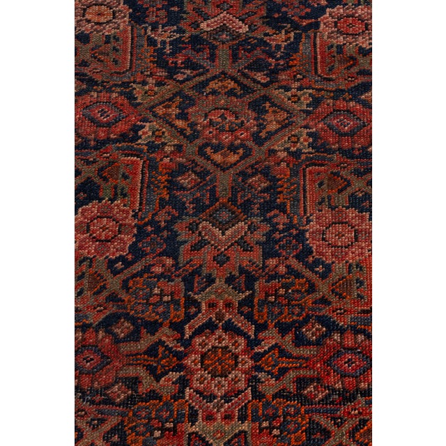 1910s Antique Circa 1910 Red Malayer Hand Knotted Runner 3ft 5in X 15ft 5in For Sale - Image 5 of 16