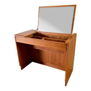1970s Danish Modern Teak Lady’s Dressing Vanity by Torring For Sale