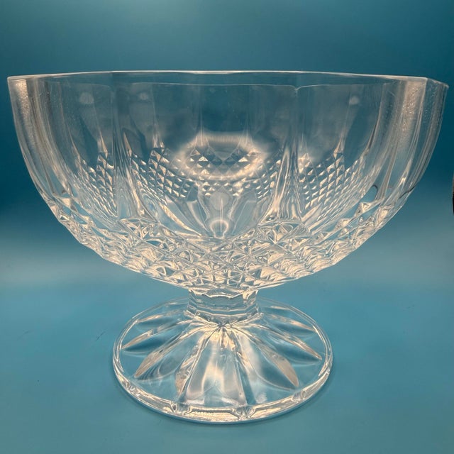 Vintage Cristal d'Arques Longchamp Crystal Footed Bowl Compote Pedestal Dish For Sale - Image 9 of 12