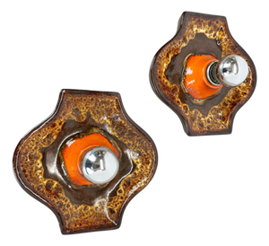 Fat Lava Ceramic Wall Lights from Hustadt Leuchten, Germany, 1970s, Set of 2