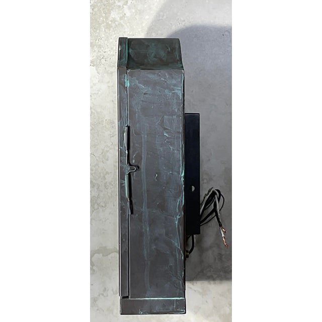 Single Small Vintage Brass Wall Lantern 7”x 3”x 12” High For Sale - Image 10 of 10