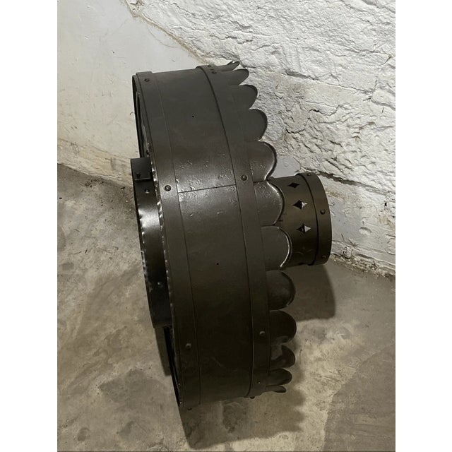 Black Vintage Gothic Style Milk Glass and Metal Pendant Hanging Light For Sale - Image 8 of 11