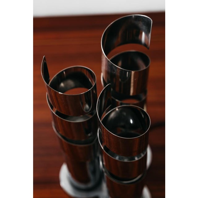 Metal Chromed Steel Spiral Table Lamp, 1970s For Sale - Image 7 of 17