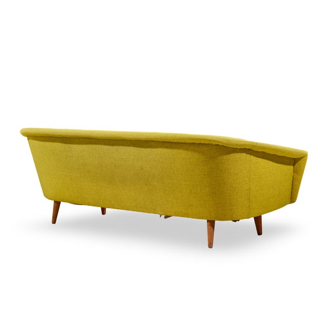 Wood Johannes Andersen Style Mid Century Norwegian Teak and Wool Sofa For Sale - Image 7 of 9