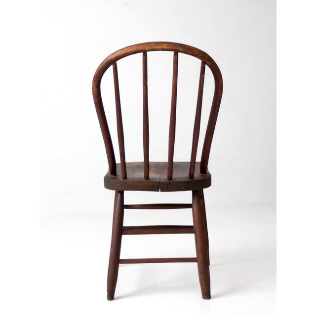 Antique American Windsor Bow Back Spindle Chair For Sale - Image 10 of 17