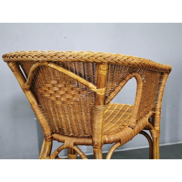 Vintage Italian Rattan and Wicker Lounge Set, 1950s, Set of 5 For Sale - Image 13 of 18