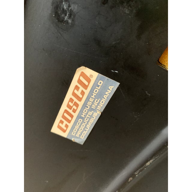 Vintage Cosco Folding Chairs Chrome With Black & White Flowers - Set of 3 For Sale - Image 10 of 11