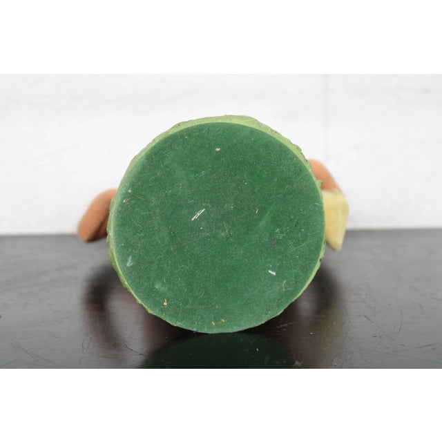 Vintage Original Cody Foster Folk Art Pink Wool Rabbit Easter Bunny For Sale - Image 9 of 13