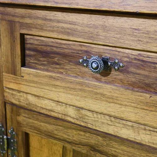 Rustic Rustic Wooden Cupboard with Display Top For Sale - Image 3 of 15
