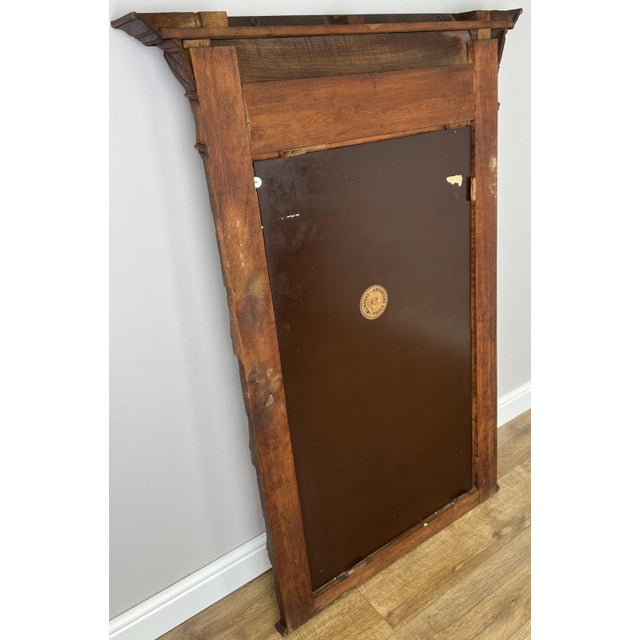 Antique French Oak Wall Mirror in Carved Wall Frame For Sale - Image 14 of 15