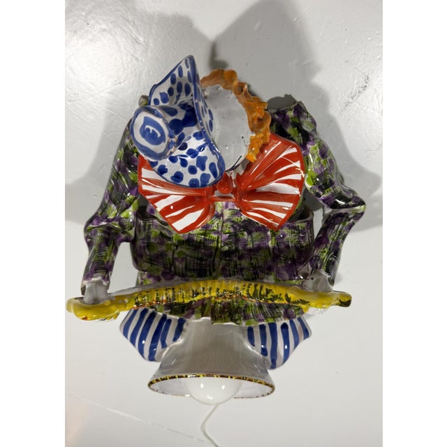 Italian Ceramic Clown Wall Lamp, 1950s For Sale - Image 9 of 18