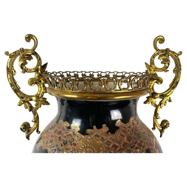 19th Century Japan Satsuma Porcelain Vase and Golden Metal, 1870s For Sale - Image 18 of 18