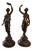 Large 20th Century Belle Époque French Female Figurines in Bronzed Metal, Set of 2 For Sale