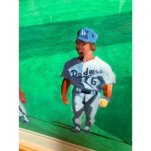 MLB Los Angeles Dodgers Watercolor Artwork, Signed For Sale - Image 11 of 12