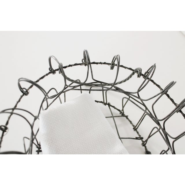 Farmhouse Antique French Twisted Wire Bread Basket For Sale - Image 3 of 8