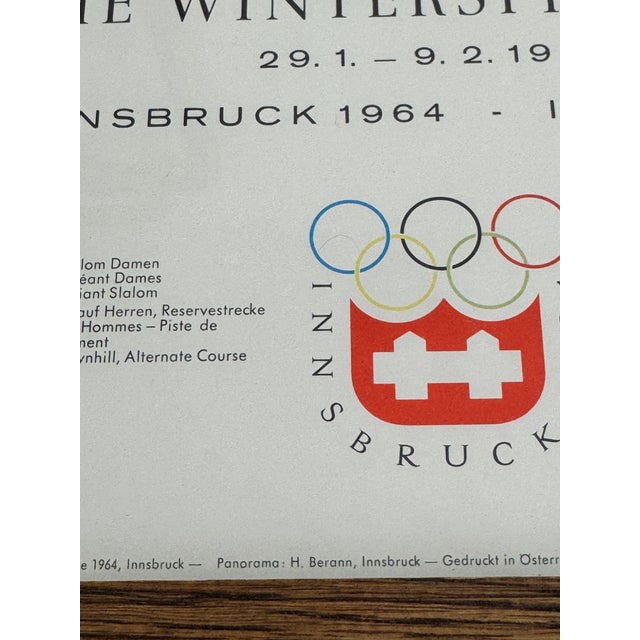 1964 Innsbruck Austria Winter Olympics Poster Heinrich Berann Panorama Map For Sale - Image 11 of 12