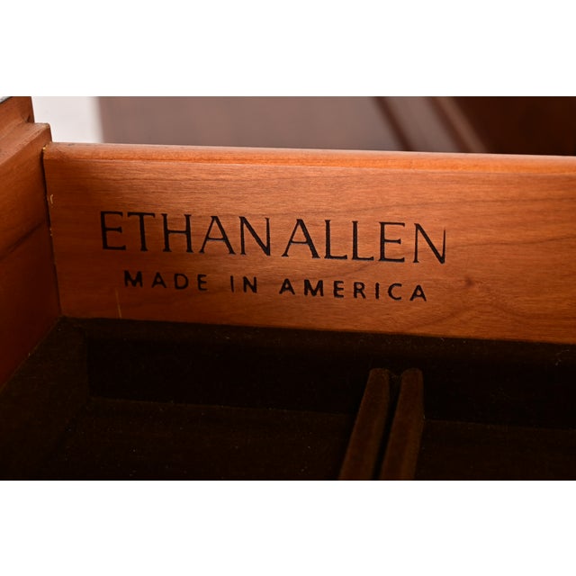 Ethan Allen Georgian Solid Cherry Wood Dresser or Chest of Drawers For Sale - Image 10 of 17