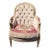 New 20th Century Antique Style Wood Carved Upholstered Bergere Chair for Living Room For Sale