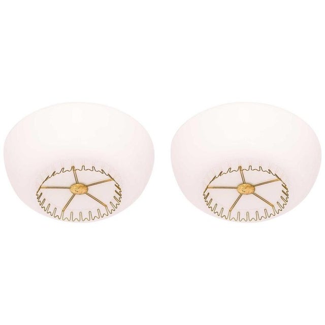Flush Mounts in Brass attributed to Lisa Johansson-Pape, 1950s, Set of 2 For Sale - Image 11 of 11