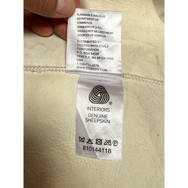 White Interiors Genuine Sheepskin Rug For Sale - Image 8 of 12