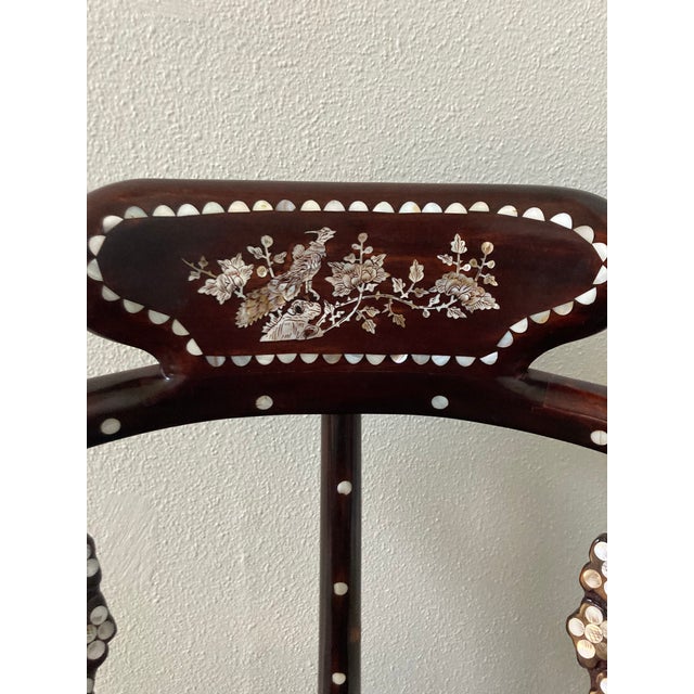 1950s Chinese Export Mother of Pearl Inlay Corner Chair For Sale In Jacksonville, FL - Image 6 of 13