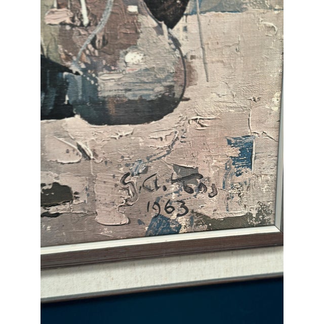 Gojmir Anton Kos, Still Life with Blue Vase, 1963, Oil on Canvas For Sale - Image 11 of 15