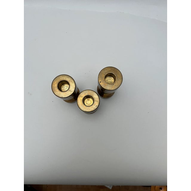 Scandinavian Functionalist Candlesticks in Bronze, 1950s, Set of 3 For Sale In New York - Image 6 of 14