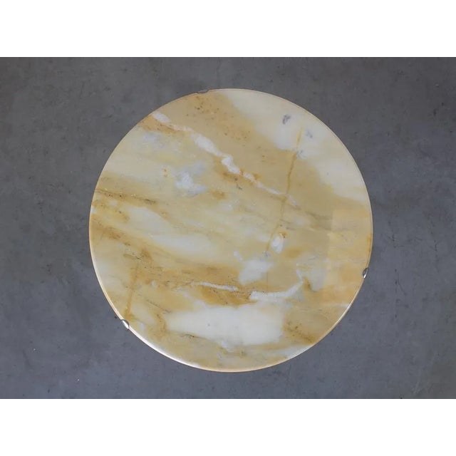 Model AE Side Table in Nickel and Marble by Cedric Hartman, 1970s For Sale - Image 3 of 7