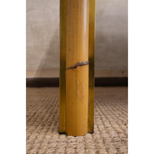 1970s Bamboo and Woven Rush and Brass Desk, 1970s For Sale - Image 5 of 6