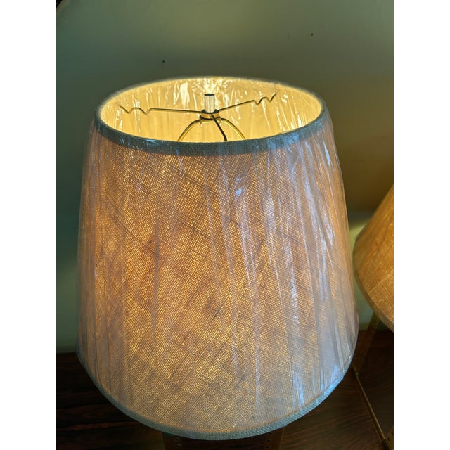 Pair of 1970s Raymor Chrome + Brass Table Lamps For Sale - Image 9 of 10