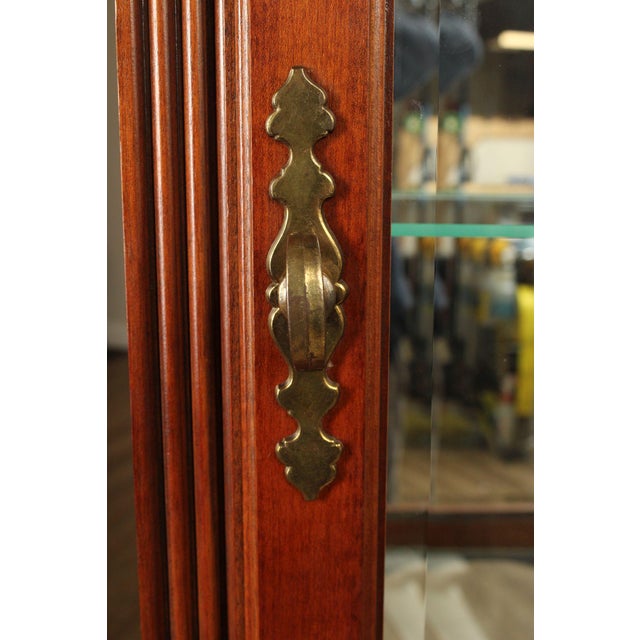 Brown Pulaski Furniture Single Door Cherry Curio Cabinet For Sale - Image 8 of 12