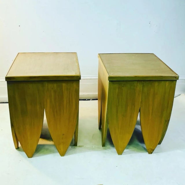 Early 21st Century Wood Modernist Tables in the Manner of Ilonka Karasz - A Pair For Sale In Philadelphia - Image 6 of 7