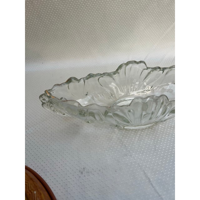 Glass 1970s Detailed Glass Oblong Catchall/Vase For Sale - Image 7 of 8