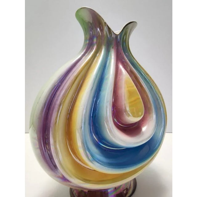 Vintage Ceramic Vase with Iridescent Colors attributed to Italo Casini, Italy, 1950s For Sale - Image 6 of 13
