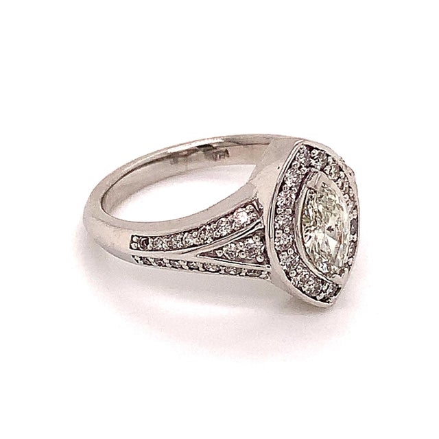2010s Diamond Ring 14k White Gold 0.45 TCW 4.88g Certified, Size 6.5 For Sale - Image 5 of 13