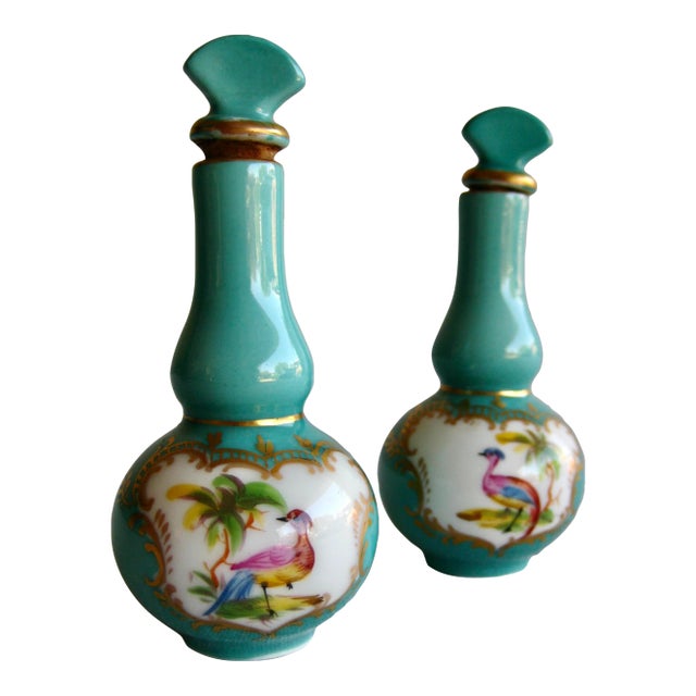 Pair of Sevres Style Perfume Bottles 19 Century For Sale