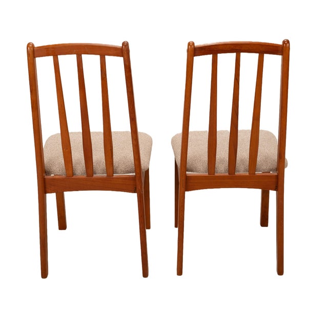 1980s Koda Woodcraft Danish Modern Teak Slat Back Side Dining Chairs - A Pair For Sale In Tampa - Image 6 of 12