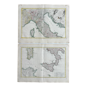 Italy (Northern & Southern), Original Double Map by Lattre, 1762
