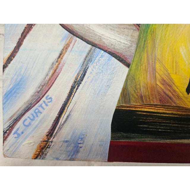 Expressionism Late 20th Century Joan Curtis Original Mixed-Media Acrylic Collage on Panel For Sale - Image 3 of 7