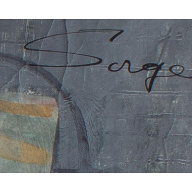 Watercolor and Gouache Abstract Painting Signed by Walter Sorge For Sale - Image 9 of 10