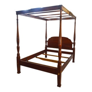 Drexel Heritage Heirloom Queen Mahogany Canopy Bed For Sale