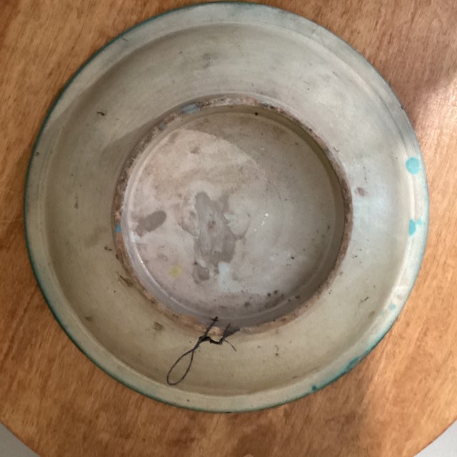 Late 19th Century Large Moroccan Ceramic Wall Decor Plate Polychrome Handcrafted Hand Painted Glazed From Fez For Sale - Image 11 of 12