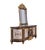 Ebony Maison Velour Obsidian Bloom Hand-Painted French Revival Sideboard With Decorative Mirror For Sale - Image 8 of 8