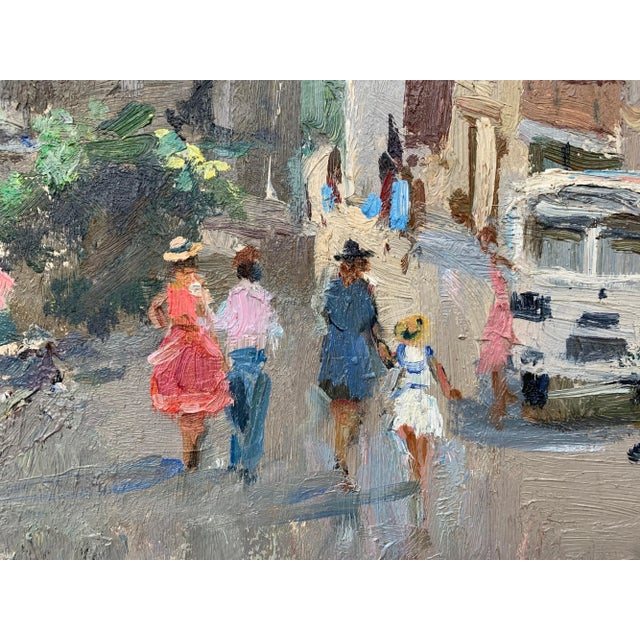 Anatoliy Lukash, Impressionistic Street Scene with Figures in Aloupak ...