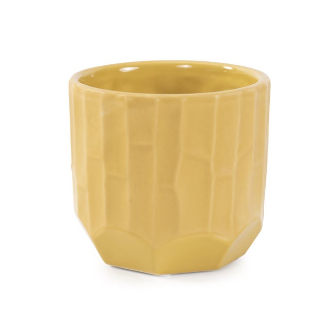 Contemporary Golden Bee Ceramic Cache Pot- Short For Sale - Image 3 of 9