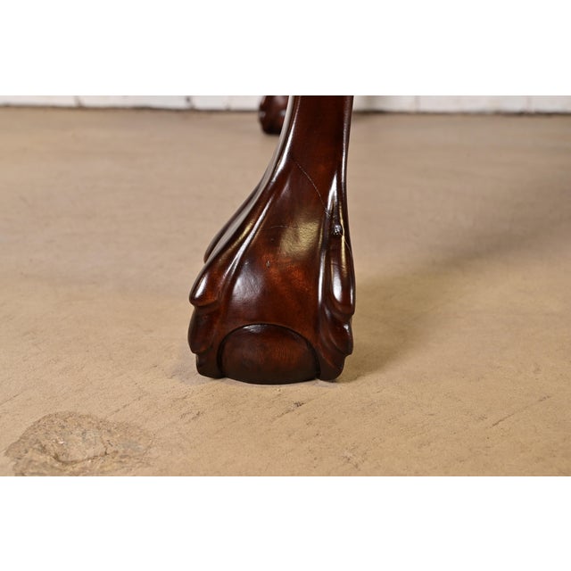 Henredon Style Chippendale Carved Mahogany Extension Dining Table, Newly Refinished For Sale - Image 12 of 14