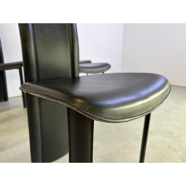 Animal Skin Vintage Hich Back Dining Chairs, 1980s, Set of 6 For Sale - Image 7 of 10
